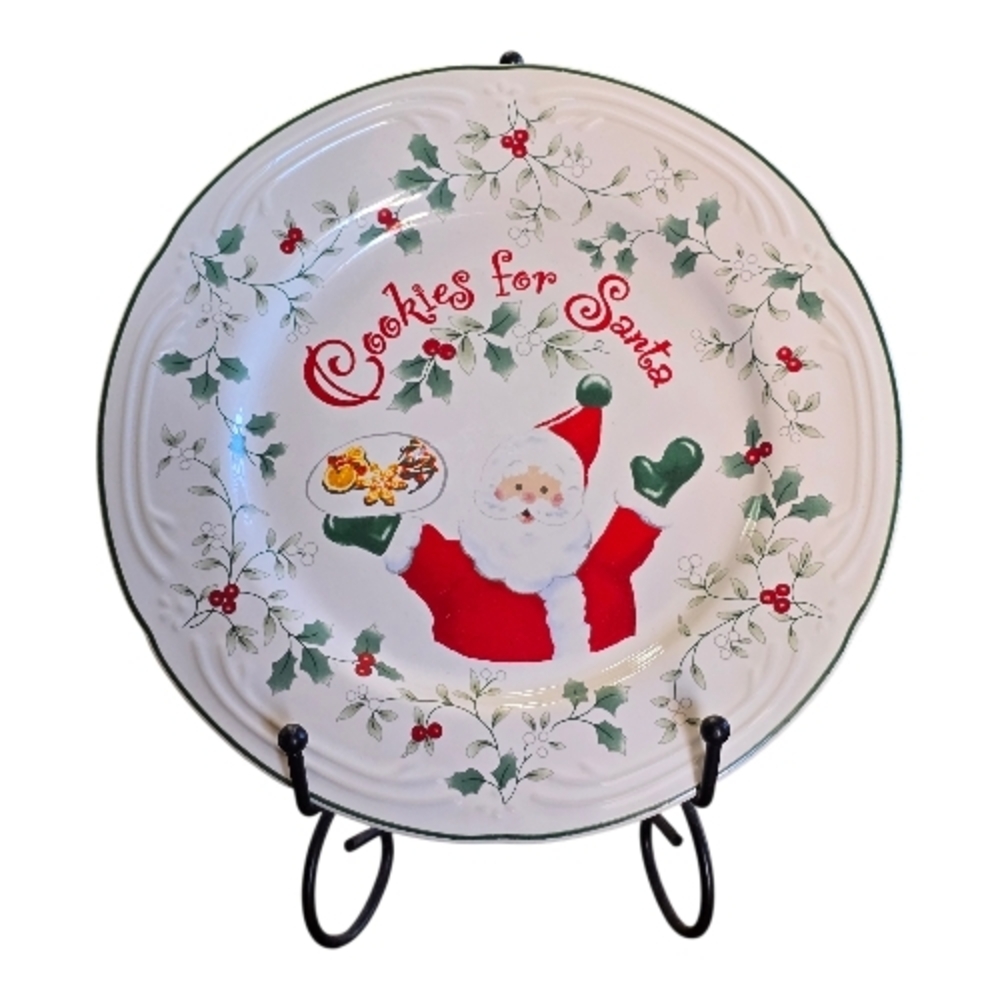 Pfaltzgraff Winterberry Santa's Cookies Holiday Christmas Dinnerware Plate